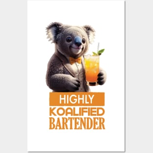 Just a Highly Koalified Bartender Koala 2 Posters and Art